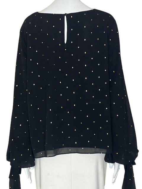 Blusa Vince Camuto Liso Brillo Negro - Talla L