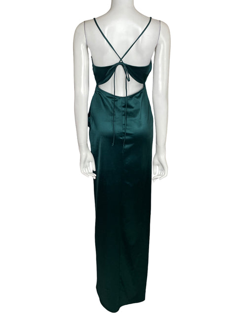 Vestido Bela Nova Satinado Maxi Verde - Talla L