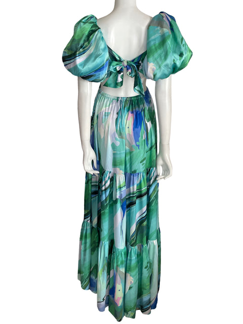 Vestido Vtch Mangas puff Back out Verde - Talla S