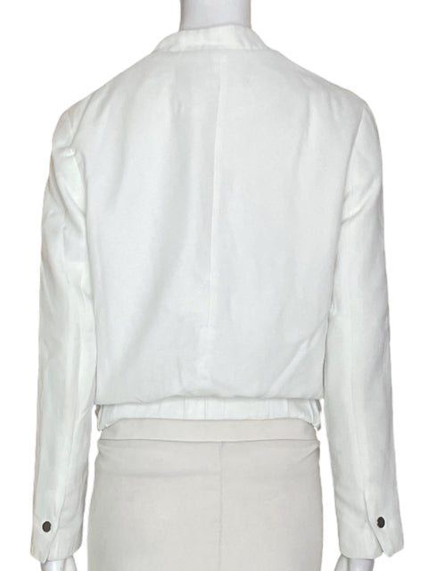 Chaqueta Zara Basic Liso Manga larga Blanco - Talla S