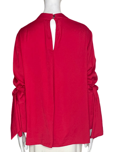 Blusa Rachel Roy Liso Lazos Rojo - Talla 14