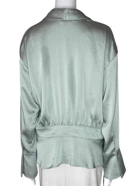 Blusa Express Cruzado Liso Verde - Talla L