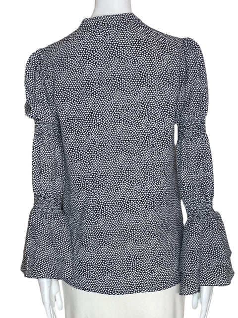 Blusa Michael Kors Estampado Botones Negro - Talla XS