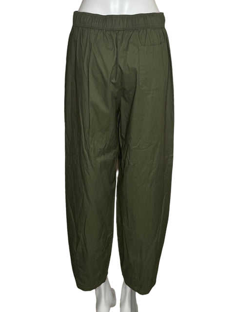 Pantalón Zara Wide-leg Bolsillos Verde - Talla L