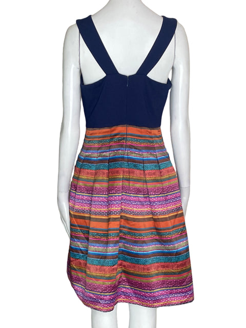 Vestido Cece Estampado Plisado Azul - Talla 4