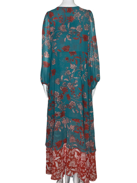 Vestido Misa Estampado Manga larga Marrón - Talla S