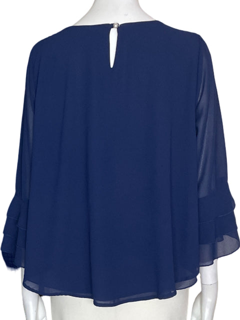Blusa Miss Miss Ruchas Cuello redondo Azul - Talla S