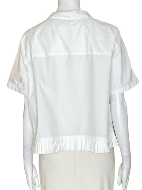Blusa Limited Liso Plisado Blanco - Talla 16