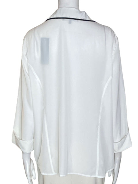 Blusa Jones New York Fluido Liso Blanco - Talla 16