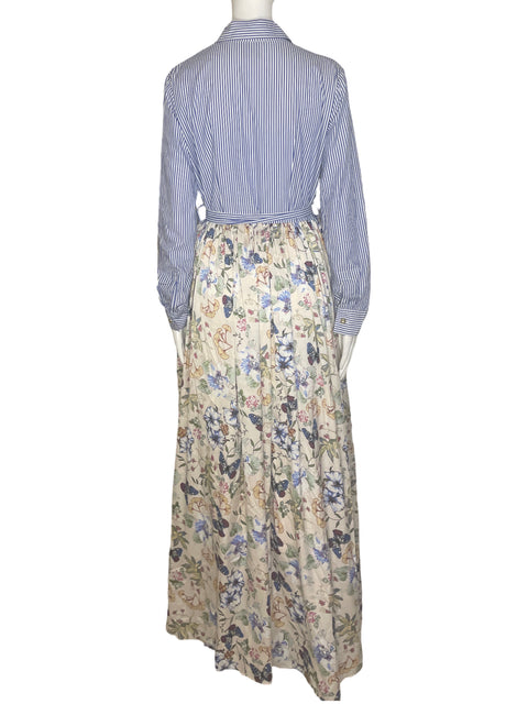 Vestido Fashionburo Rayas Estampado Azul - Talla 44