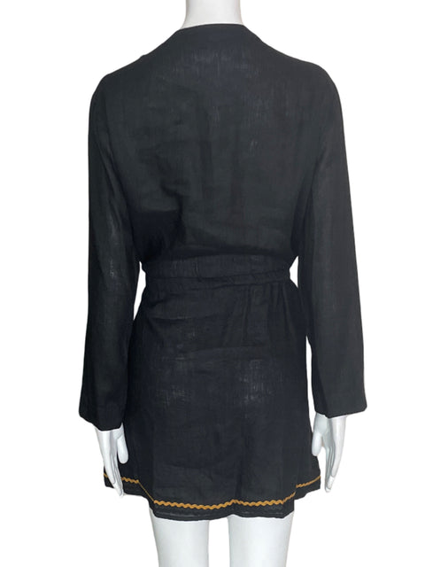 Vestido Zara Tejido Plisado Negro - Talla M