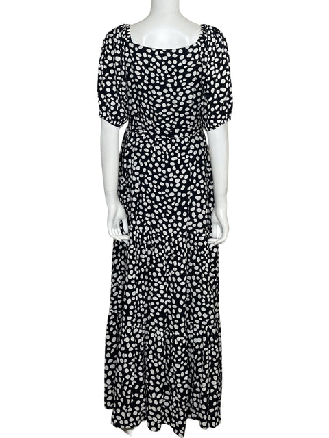 Vestido Ann Taylor Polka dot Maxi Negro - Talla S
