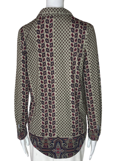 Blusa Bcbg Estampado Bolsillo Gris - Talla S