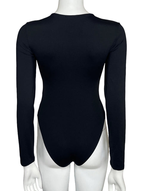 Body Zara Manga larga Cuello redondo Negro - Talla M