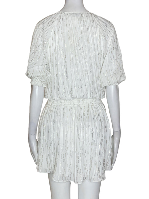 Vestido Ramy Brook Mini Abullonado Blanco - Talla S