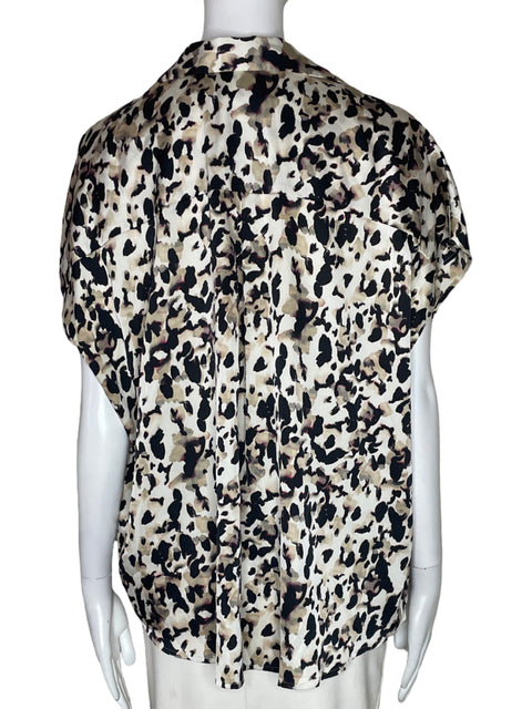 Blusa Banana Republic Animal print Manga corta Beige - Talla XL