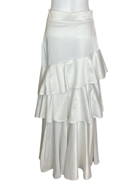 Falda Argemiro Sierra Maxi Ruchas Blanco - Talla L