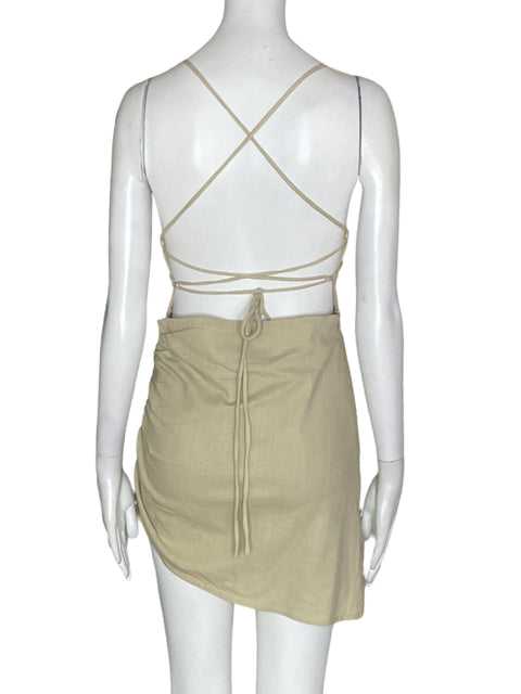 Vestido Mable Mini Liso Beige - Talla M