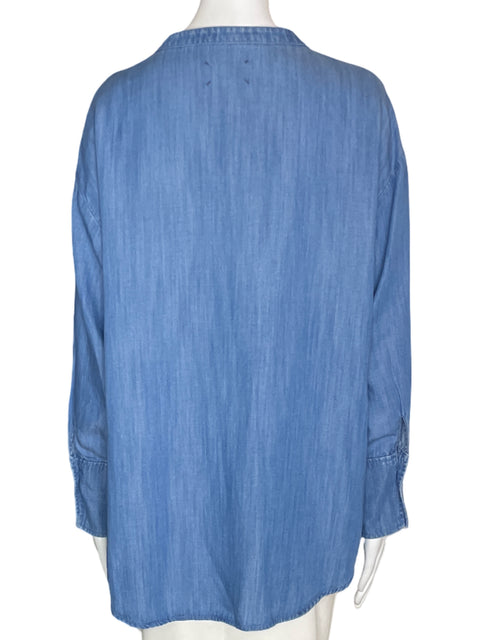 Blusa Lou&grey Cuello v Manga larga Azul - Talla M