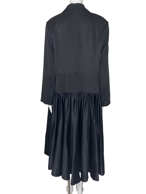 Vestido Nbynancy Midi Manga larga Plisado Negro - Talla XL