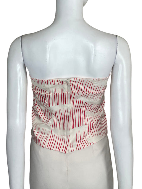 Top Sante Lysa Strapless Rayas Rojo - Talla L