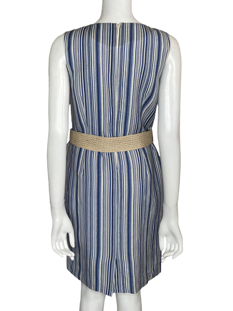 Vestido Azulu Rayas Cinturón Azul - Talla S