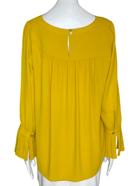 Blusa Loft Liso Plisado Amarillo - Talla M