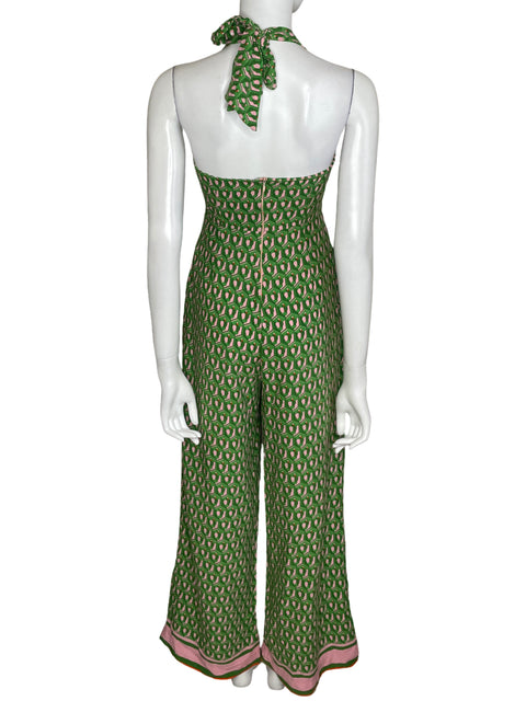 Mono Farm Halter Estampado Verde - Talla S