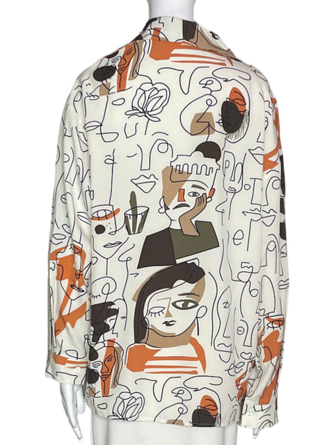 Blusa Tesoro Tps Estampado Naranja - Talla L