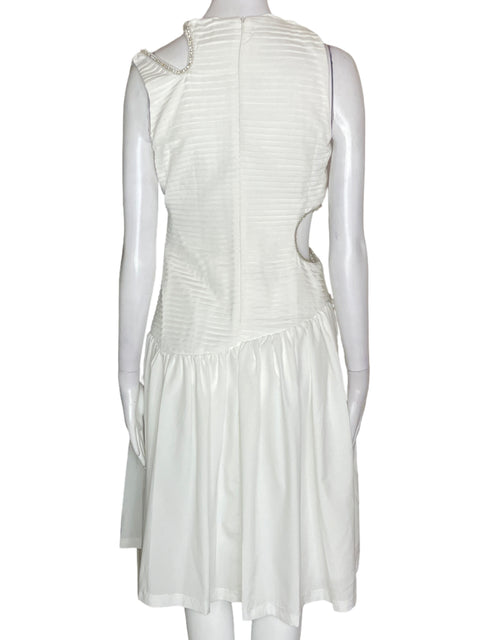 Vestido Tesoro Tps Midi Plisado Blanco - Talla S