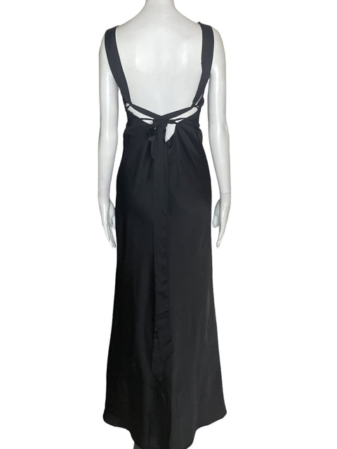 Vestido Tesoro Tps Maxi Cruzado Negro - Talla S