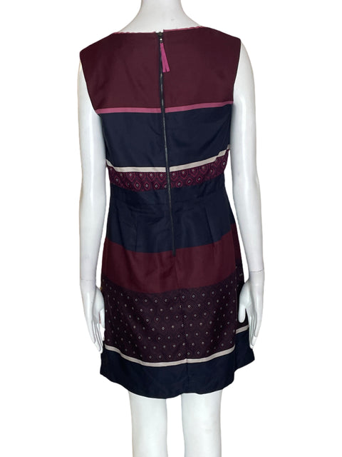 Vestido Ann Taylor Midi Estampado Azul - Talla 4