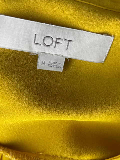 Blusa Loft Liso Plisado Amarillo - Talla M