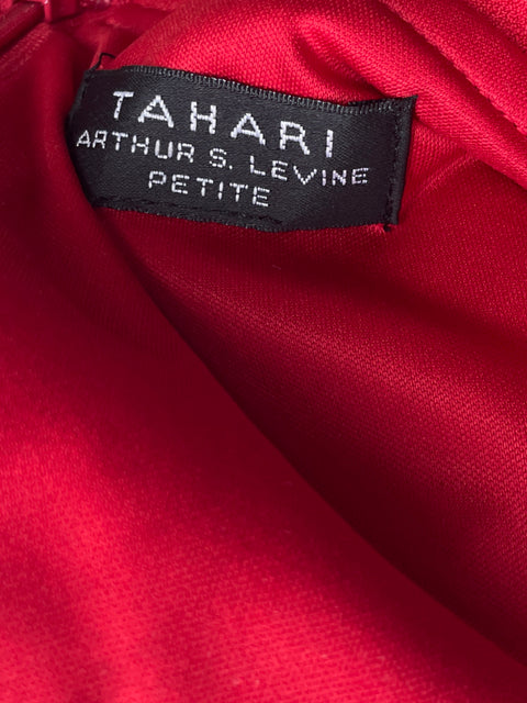 Vestido Tahari Cuello redondo Manga corta Rojo - Talla M