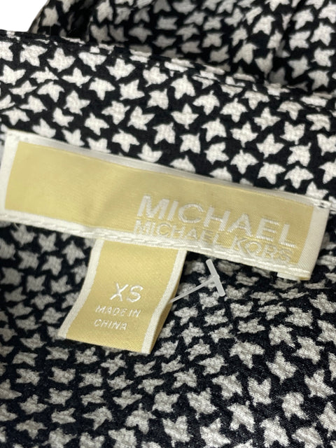 Blusa Michael Kors Estampado Botones Negro - Talla XS
