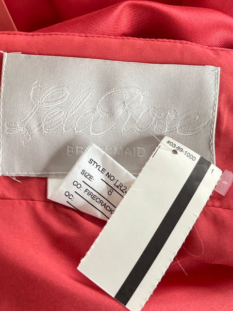 Vestido Lela Rose Maxi Lazo Bolsillos Naranja - Talla 8