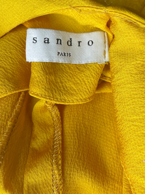 Vestido Sandro Midi Tiras Amarillo - Talla S