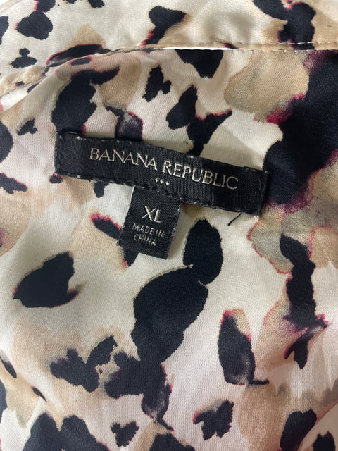 Blusa Banana Republic Animal print Manga corta Beige - Talla XL