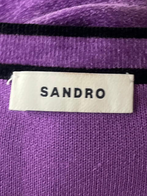 Chaqueta Sandro Aterciopelada Crop Morado - Talla XS