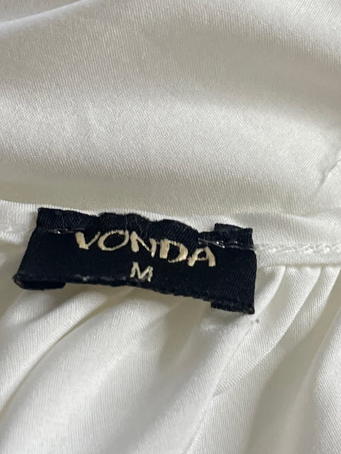 Vestido Vonda Midi Mangas puff Blanco - Talla M