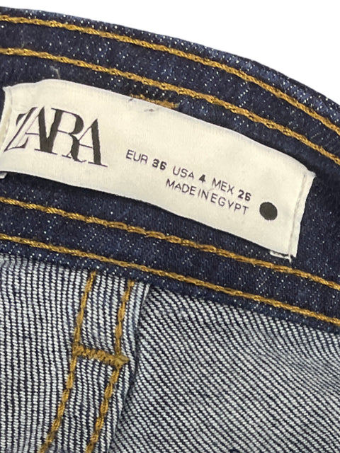 Pantalón Zara Bolsillo Wide-leg Azul - Talla 36