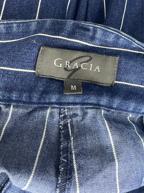 Pantalón Gracia Fajon Rayas Azul - Talla M
