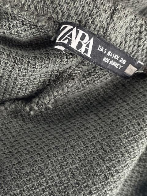Pantalón Zara Recto Palazo Gris - Talla S