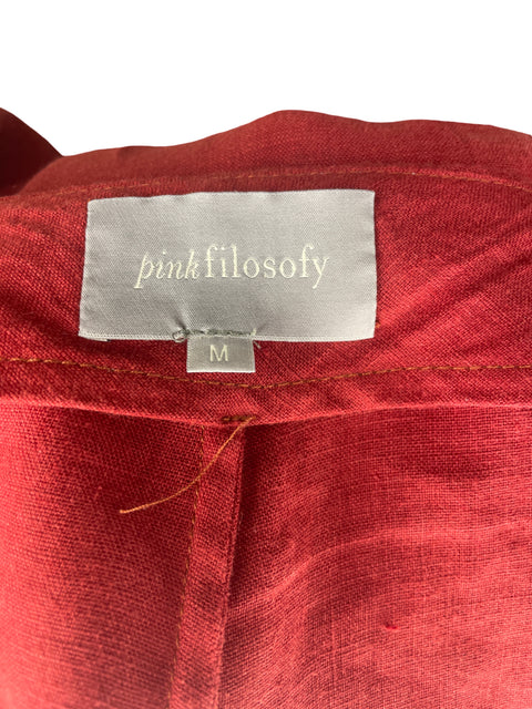 Pantalón Pink Filosofy Cruzado Palazo Rojo - Talla M