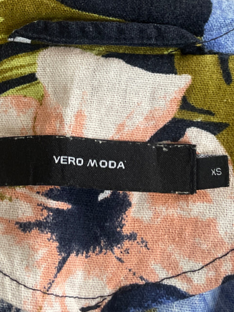 Blazer Vero Moda Abierto Floral Azul - Talla XS