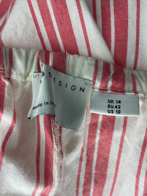 Pantalón Asos Palazo Rayas Rosado - Talla 14