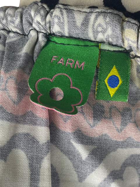 Vestido Farm Estampado Tiras Cuello v Negro - Talla XL