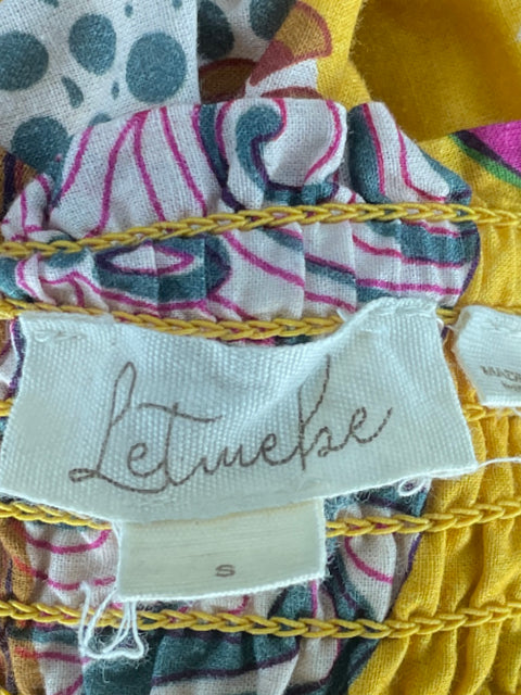 Falda Letwebe Estampada Fluida Amarillo - Talla S