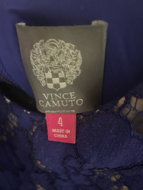 Vestido Vince Camuto Troquelado Sin mangas Azul - Talla 4