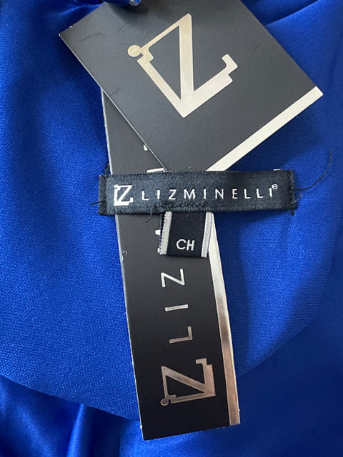 Vestido Liz Minelli Maxi Satinado Azul - Talla S